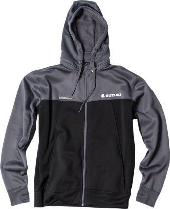 Factory effex tracker mens zip up hooded jacket suzuki/black/gray