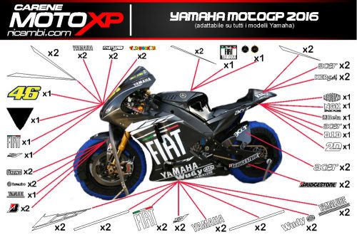 Stickers decal moto yamaha r1 r6 motogp 2008 test racing