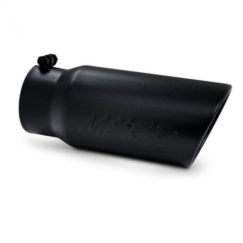 Mbrp 12" exhaust tip 4" inlet 5" outlet dual angled rolled end black t5051blk