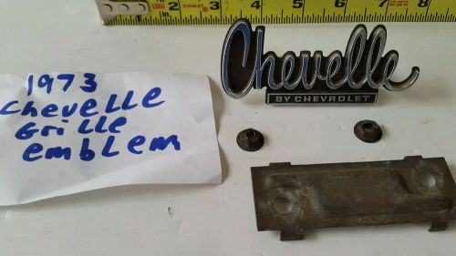 1973 73 chevelle grille emblem with nuts and bracket