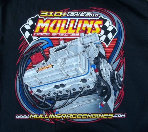 New mullins race engines sz. l modified imca late model racing motor t shirt