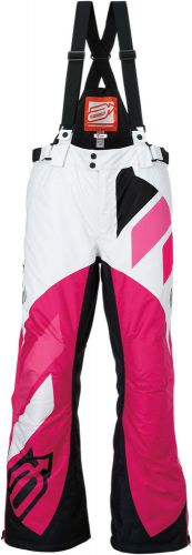 Arctiva snow snowmobile womens 2017 comp insulated bibs/pants (white/pink) large