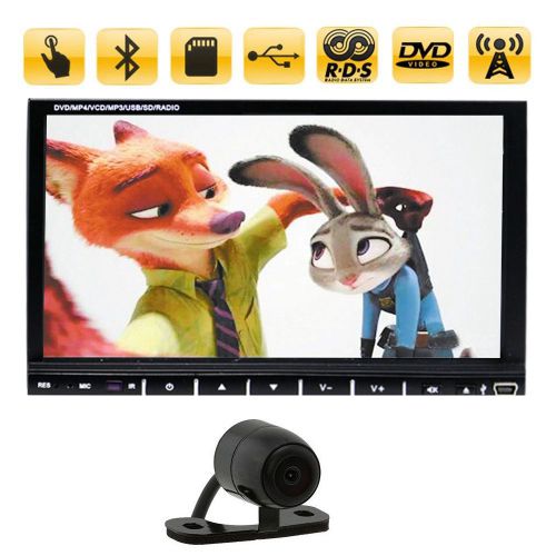 7&#034; double 2 din in dash car radio stereo dvd player sd usb rds fm+backup camera