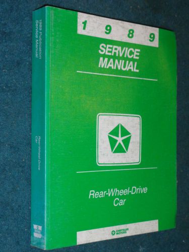1989 plymouth chrysler dodge rwd car shop manual original mopar service book
