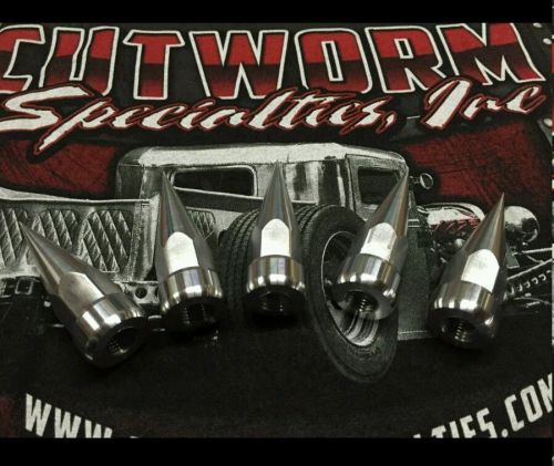 Aluminum 3" spiked lug nuts 1/2 x 20 thread. made in usa flat face! t6 aluminum.