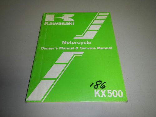Kawasaki kx500 kx-500-b2 motorcycle owners service shop manual 99920-1318-01