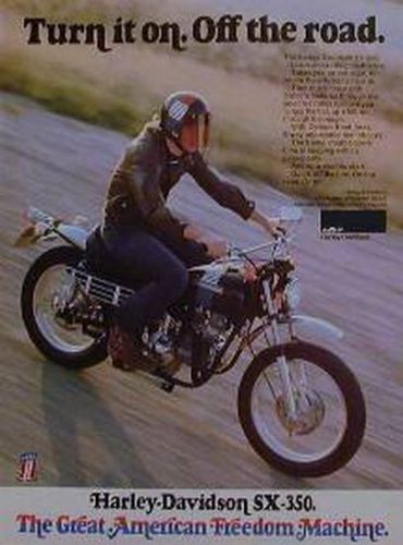Harley-davidson 350 sx-350 motorcycle  ad 1973 sx350