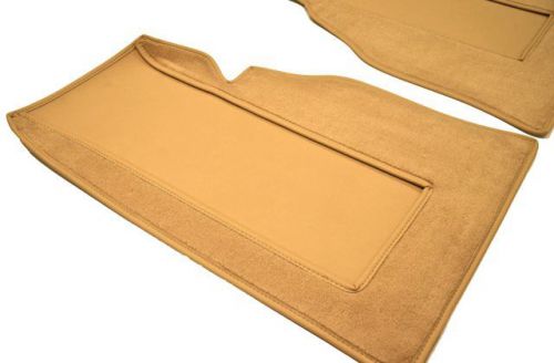 Jaguar e-type series i tan floor mat set - semi-leather center section