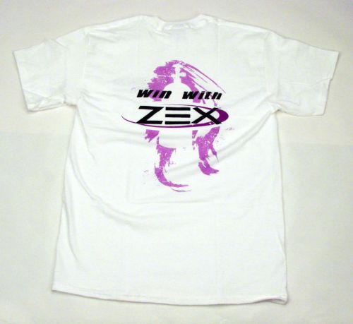 Brand new white zex nitrous oxide xl extra large logo&#039;d t-shirt #z108-xl