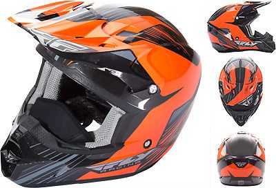 Fly racing kinetic pro orange black cold weather atv offroad snowmobile helmet