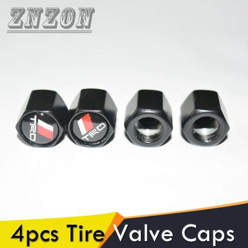 New 4pcs trd logo fine car black tire tyre wheel valve stems caps for cars