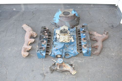 1969 ford mustang 428 cobrajet heads intake carb bellhousing exaust manifolds