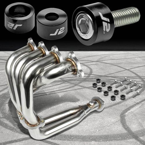 J2 for civic d15/d16 exhaust manifold 4-2-1 header+gun metal washer cup bolts