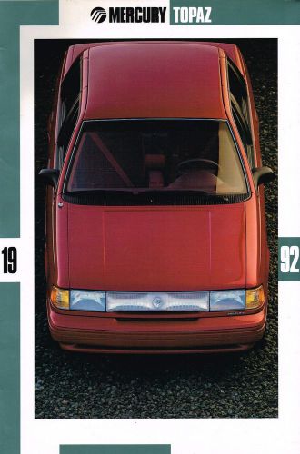 Huge 1992 mercury topaz brochure / catalog : gs,ls,xr5,lts