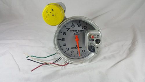 Auto meter sport comp silver racing 5&#034;tachometer gauge / autometer