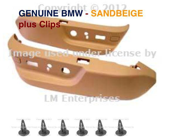 Bmw seat switch covering set genuine l + r set + clips e38 e39 exp sav ship