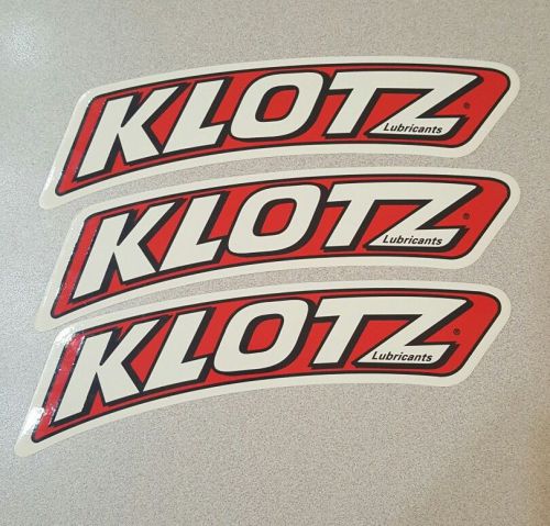 Klotz racing decal stickers 9 inches long size new set of 3 vinyl motorcycle