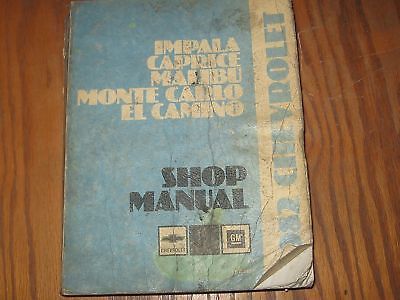 1982 chevrolet impala caprice malibu monte carlo factory shop service manual