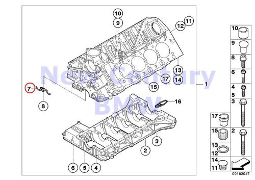 Bmw genuine engine block oil spraying nozzle e60 e63 e64 e90 e90n e92 e92n e93 e