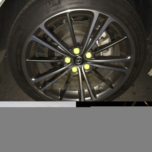 Glow in the dark halo mod on wheel! 21mm diy pvc rim lug nuts covers caps yellow