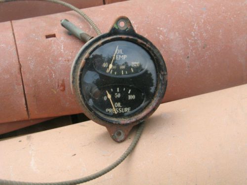 Vintage stewart warner oil pressure &amp; temp gauge ford flathead  32 34 ford moon