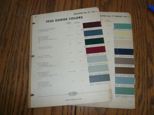 1950 1952 1953 dodge dupont duco delux color chip paint sample - lot 3 years