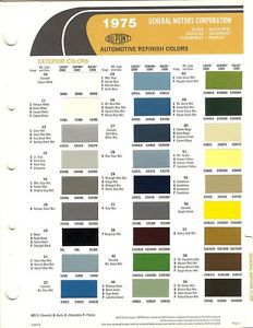 1975 gm buick buick opel chevy corvette cadillac old&#039;s pontiac paint chips (d)