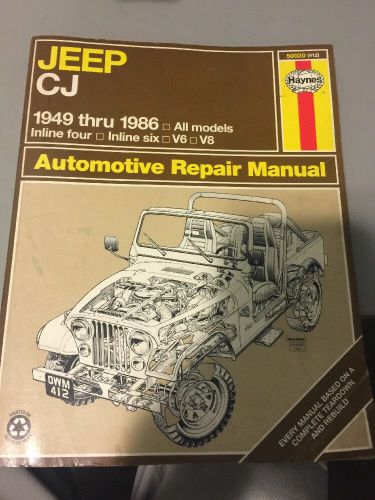 Haynes jeep cj 1949 thru 1986 automotive repair manual all models 50020 (412)