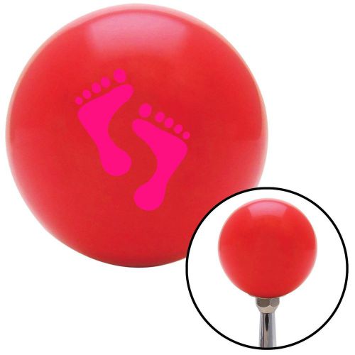 Pink foot prints red shift knob with m16 x 1.5 insert model t spyder sportsman