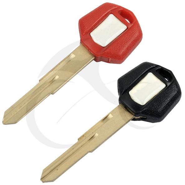 Black&red 2pcs blank key uncut blade for suzuki b-king gsx1300bk gsx 1300 bk new