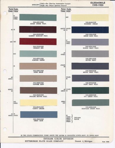 1949 1950 oldsmobile ditzler paint chips