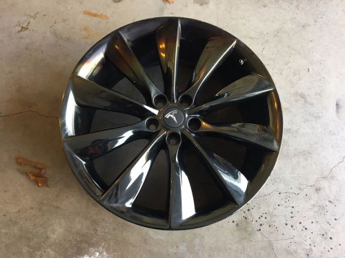 Tesla model s 21&#034; turbine pvd chrome factory oem wheel rim 8.5