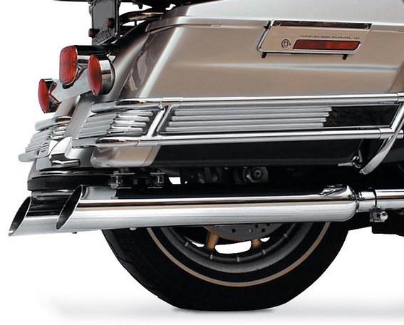 Rush slip-on exhaust 1.75 slash up chrome harley-davidson flh 1995-2010