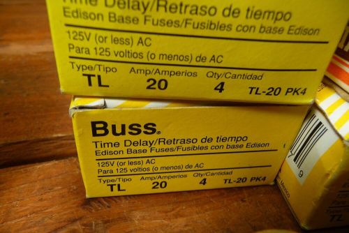 Vintage nos lot assorted bus fuses, fusetron, cleartop, master electrician