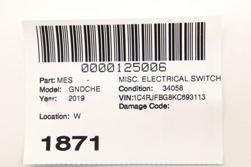 2019 JEEP GRAND CHEROKEE Misc. Electrical Switch 68258737aa, US $179.80, image 6