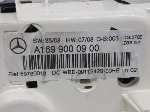 2010 MERCEDES BENZ A CLASS Heater Air Con A/C Climate Controller, US $, image 5