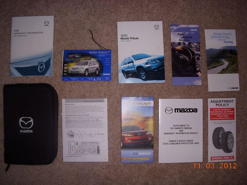 2005 mazda tribute owners manual set with case