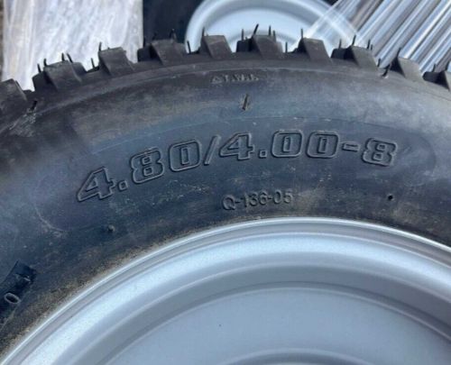 Trailer Tire On Rim 4.80/4-8 LRB 4 Lug Bolt Hole Wheel White, US $40.00, image 3
