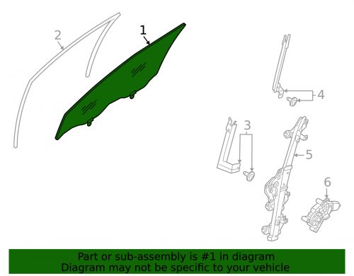 Genuine nissan door glass 80301-6rr0a