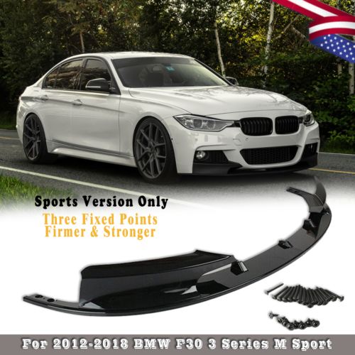For BMW 3 Series F30 M-Sport 2014-2018 2pc Glossy Black Front Bumper Lip, US $79.98, image 12