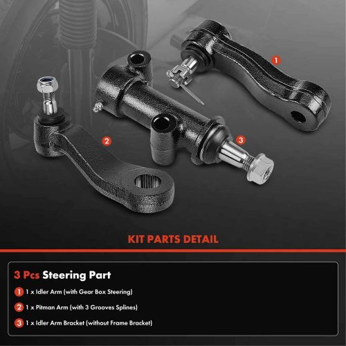 3x 3-Groove Pitman Arm Idler Arm & Bracket for Chevy Silverado 2500 GMC Sierra, US $62.22, image 5