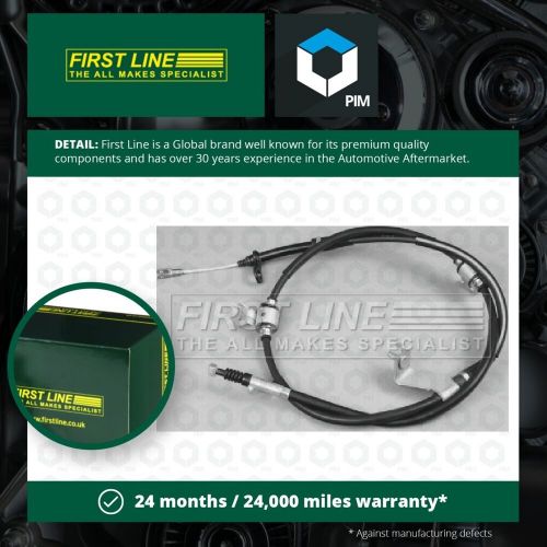 Handbrake Cable Rear Left FKB3778 First Line Hand Brake Parking 36530JF00A New, US $, image 2