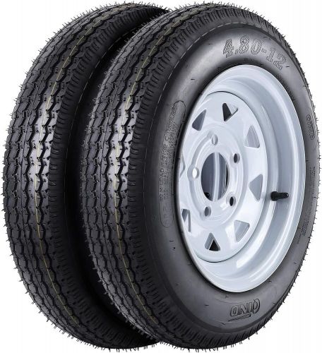 4PCS Trailer Tires 4.80-12 4.80x12 12" with Rims 6PR 5 Lug on 4.5" Load Range C, US $227.98, image 2