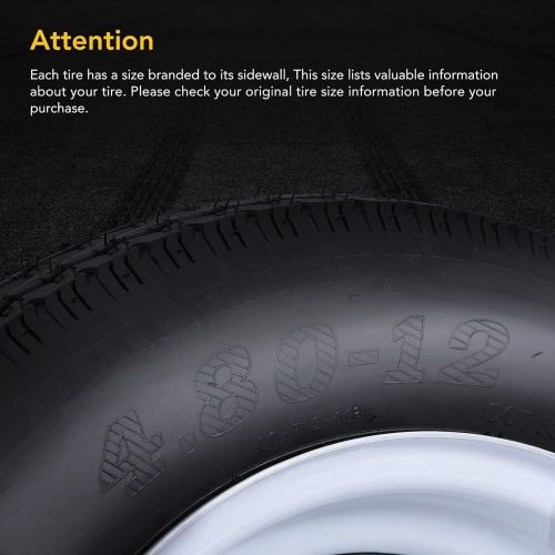 4PCS Trailer Tires 4.80-12 4.80x12 12" with Rims 6PR 5 Lug on 4.5" Load Range C, US $227.98, image 6