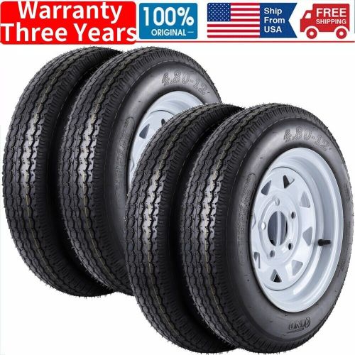 4PCS Trailer Tires 4.80-12 4.80x12 12" with Rims 6PR 5 Lug on 4.5" Load Range C, US $227.98, image 7
