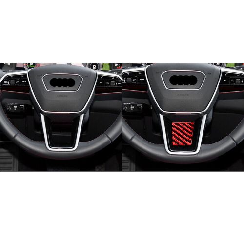 For For Audi A6 A7 19-20 red Carbon Fiber Steering Wheel Chin Panel Trim Sticker, US $8.74, image 2