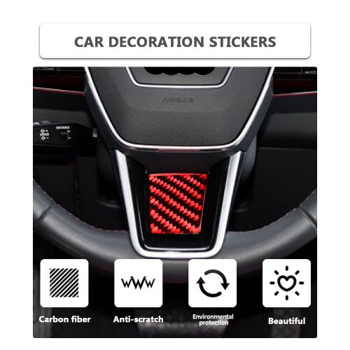 For For Audi A6 A7 19-20 red Carbon Fiber Steering Wheel Chin Panel Trim Sticker, US $8.74, image 6