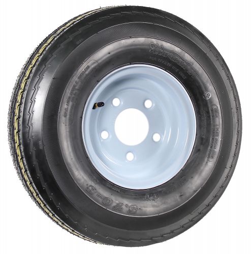 Two Trailer Tires On Rims 5.70-8 570-8 5.70 X 8 8 in. B 5 Lug Bolt Wheel White, US $131.98, image 2