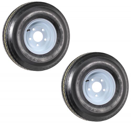 Two Trailer Tires On Rims 5.70-8 570-8 5.70 X 8 8 in. B 5 Lug Bolt Wheel White, US $131.98, image 6