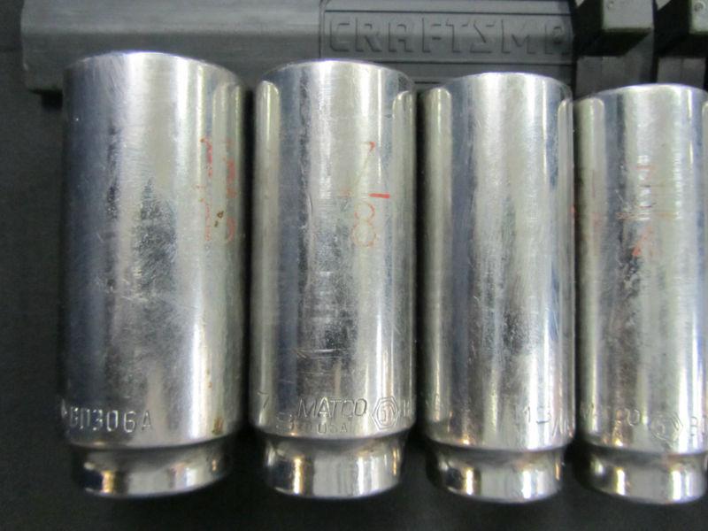 Mac Tools 10 PC. SAE 6 PT Deep Sockets w/Craftsman socket tray USED!!!, US $0.99, image 2